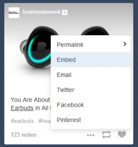 Tumblr embed a post